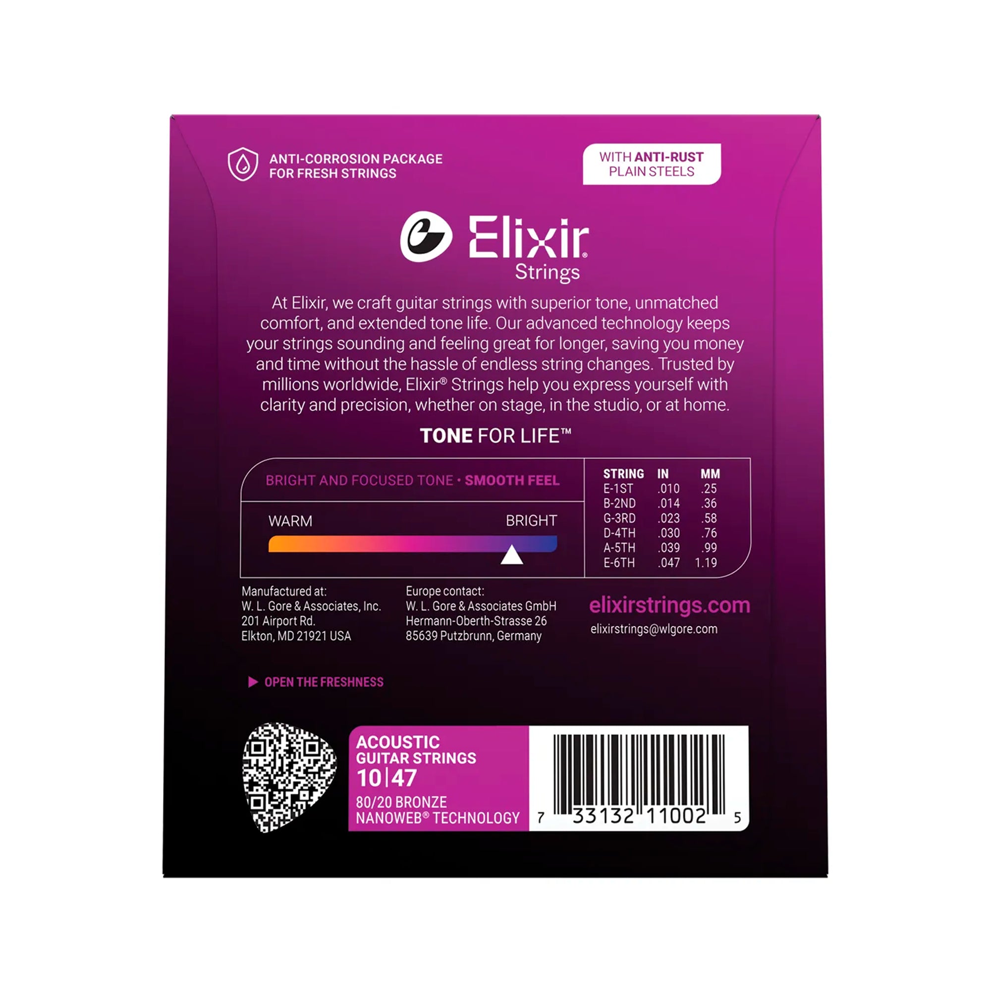 Set de cuerdas para guitarra acústica Elixir - 11002