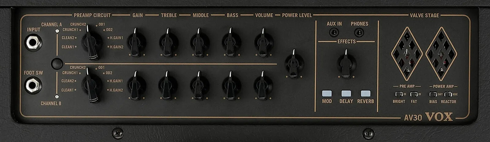 Amplificador para guitarra eléctrica 30W híbrido Vox - AV30