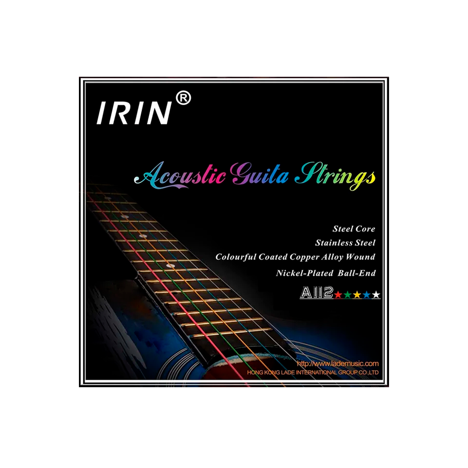 Set cuerdas para guitarra acústica de colores Irin - A112
