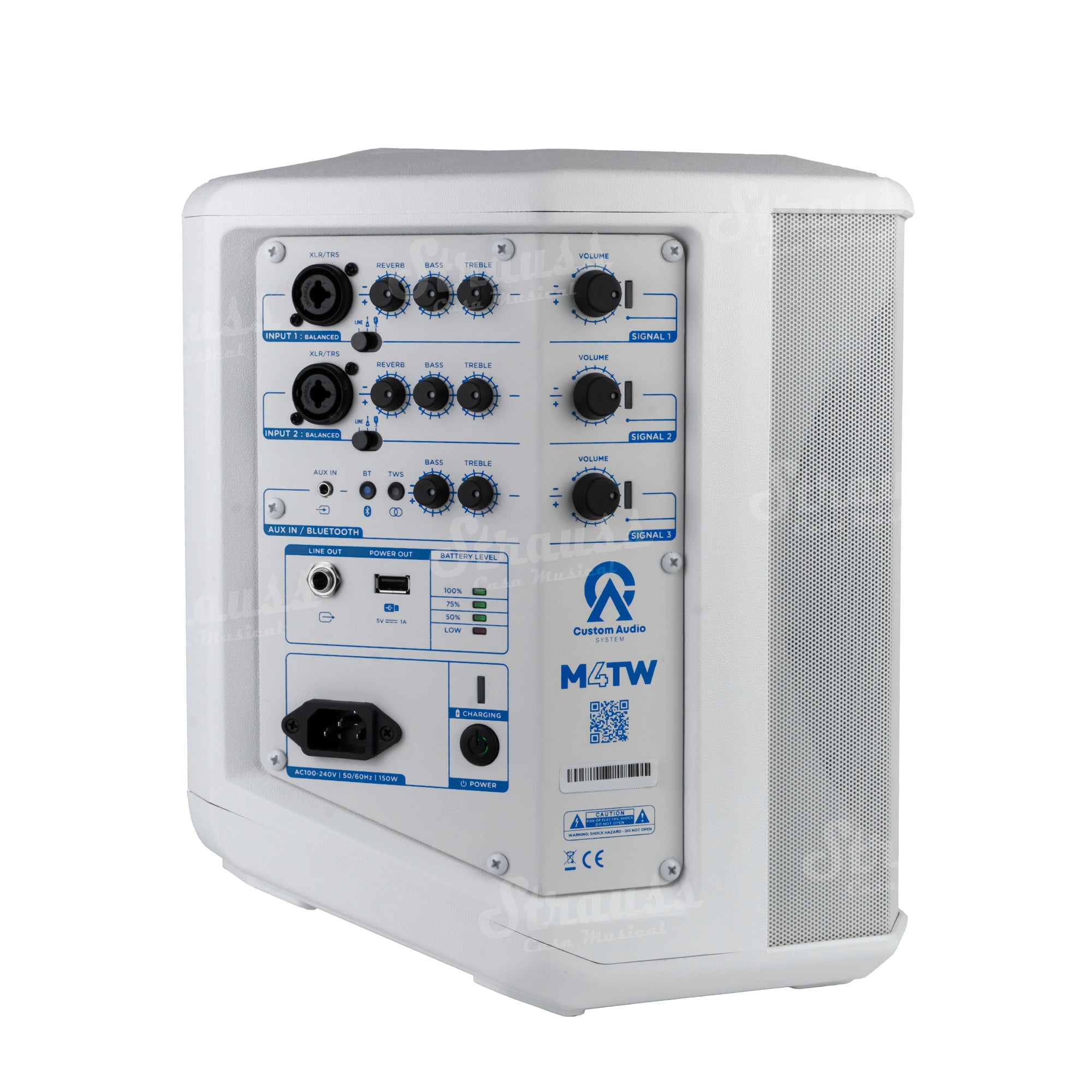 Custom Audio System Parlante Portátil - M4TW White