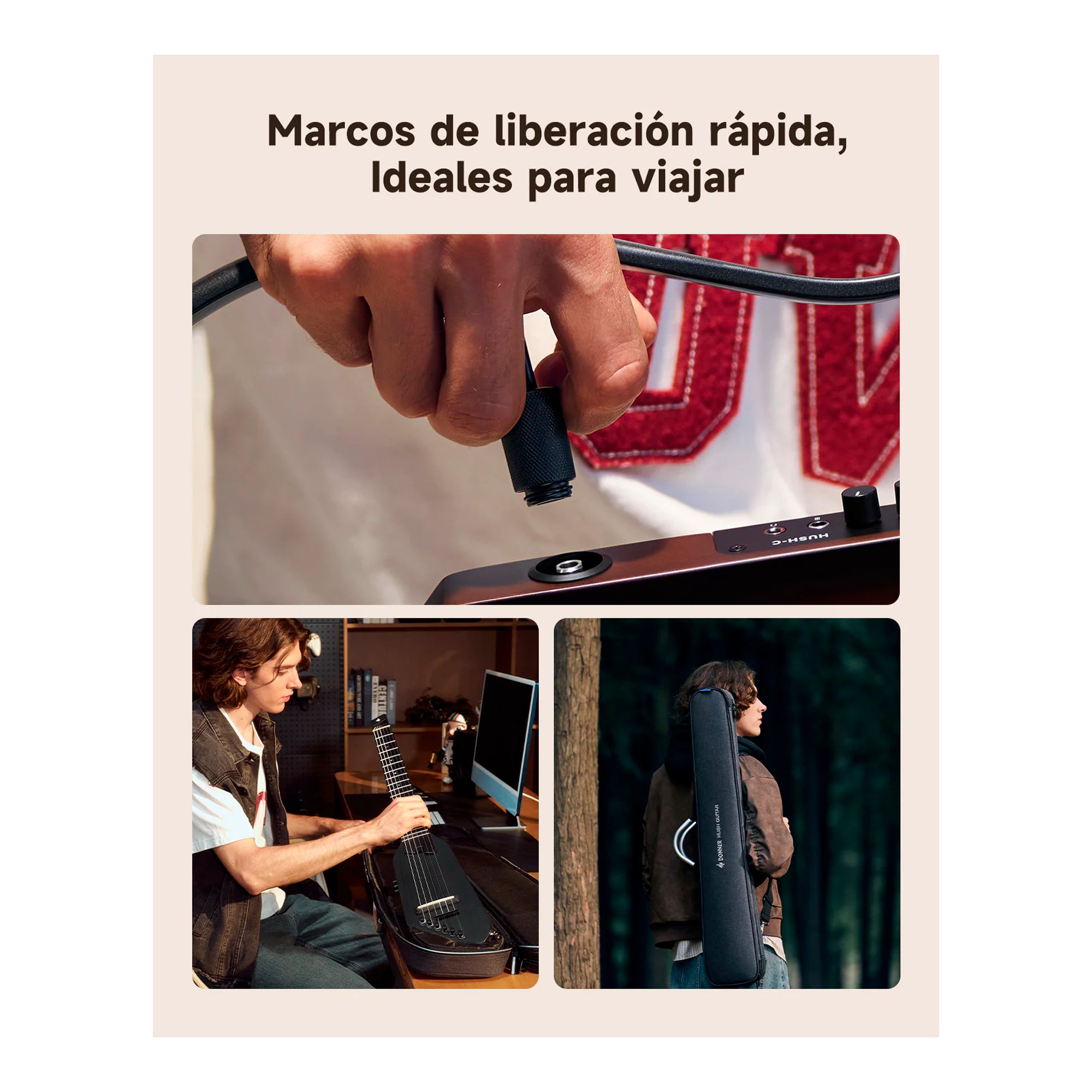 Guitarra clásica con cuerdas de nailon de viaje Donner EC7251 - HUSH-C SB