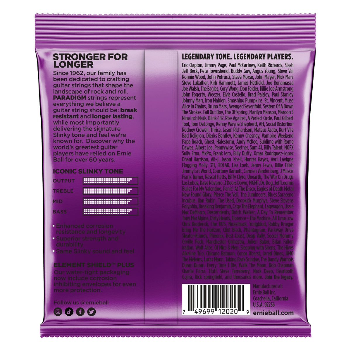 Set De Cuerdas Para Guitarra Eléctrica 11-48 Ernie Ball Paradigm - 2020