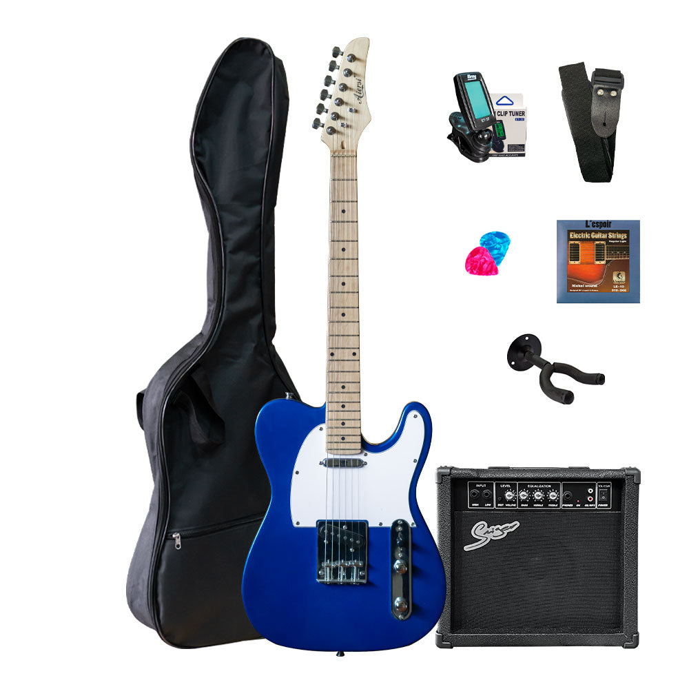 Pack Guitarra Eléctrica Telecaster Aiersi - TL10 BL