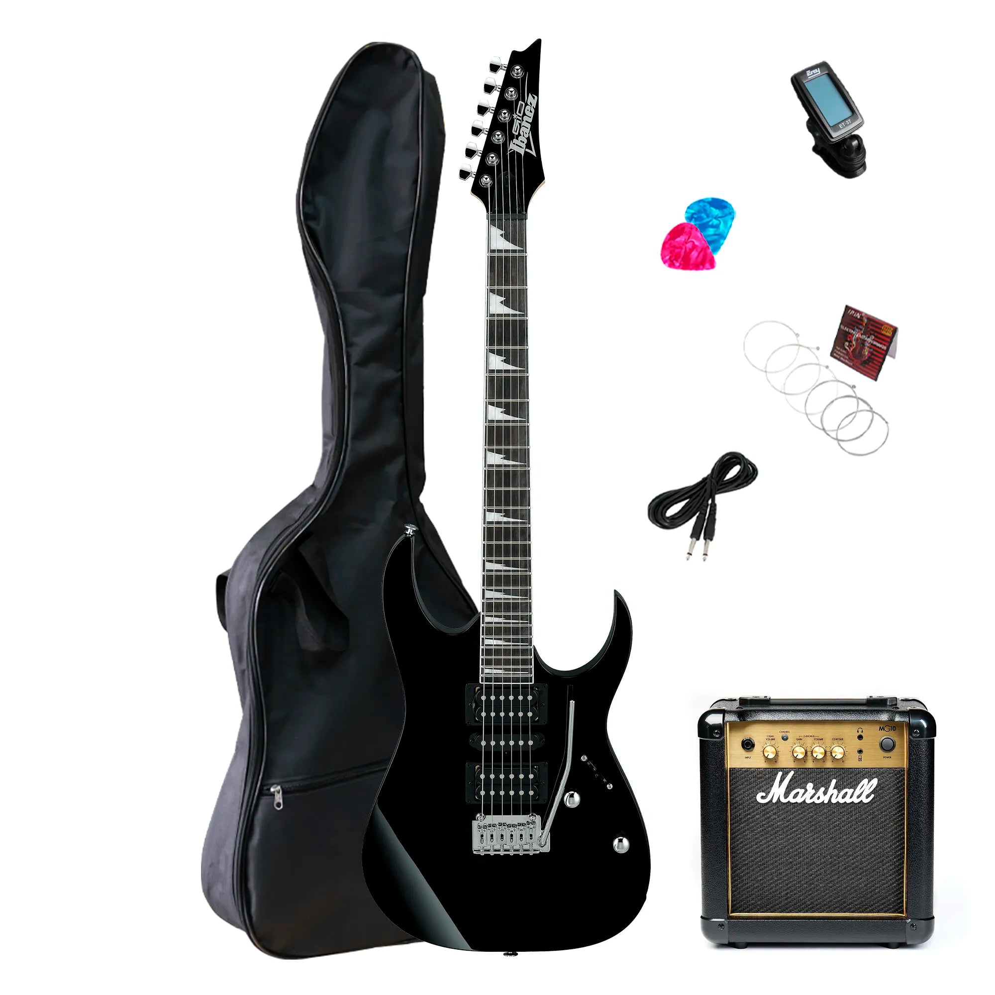 Pack Guitarra Electrica Ibanez GRG170 DX BKF con amplificador Marshall