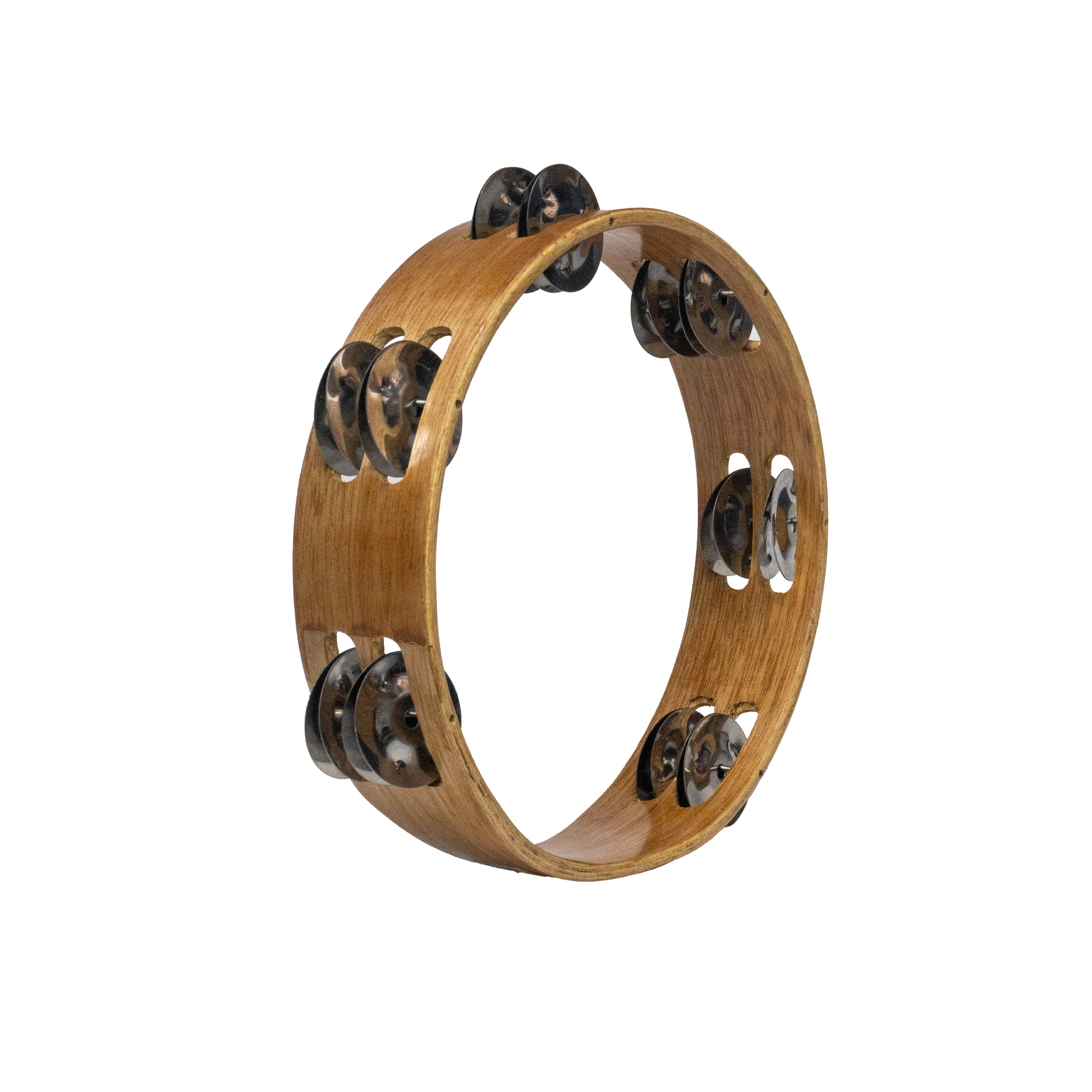Pandereta de madera de 6 chapas dobles