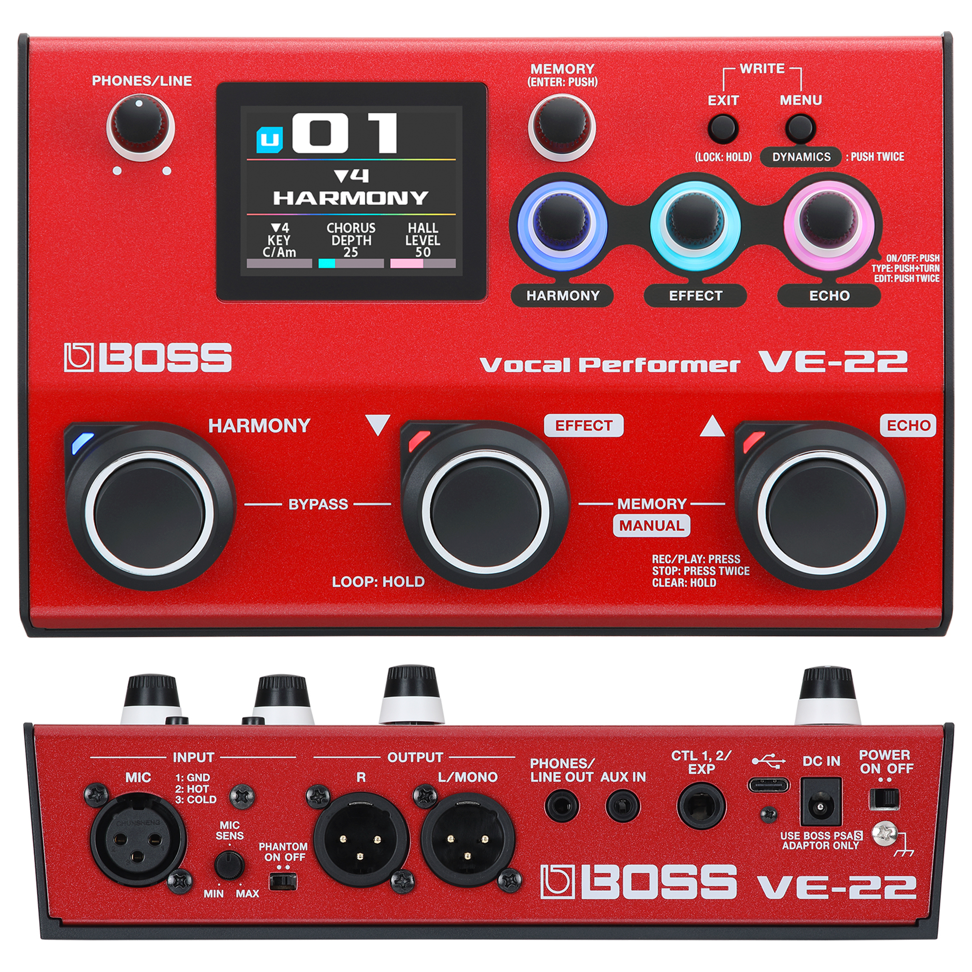 Procesador Vocal Boss - VE-22 Vocal Performer
