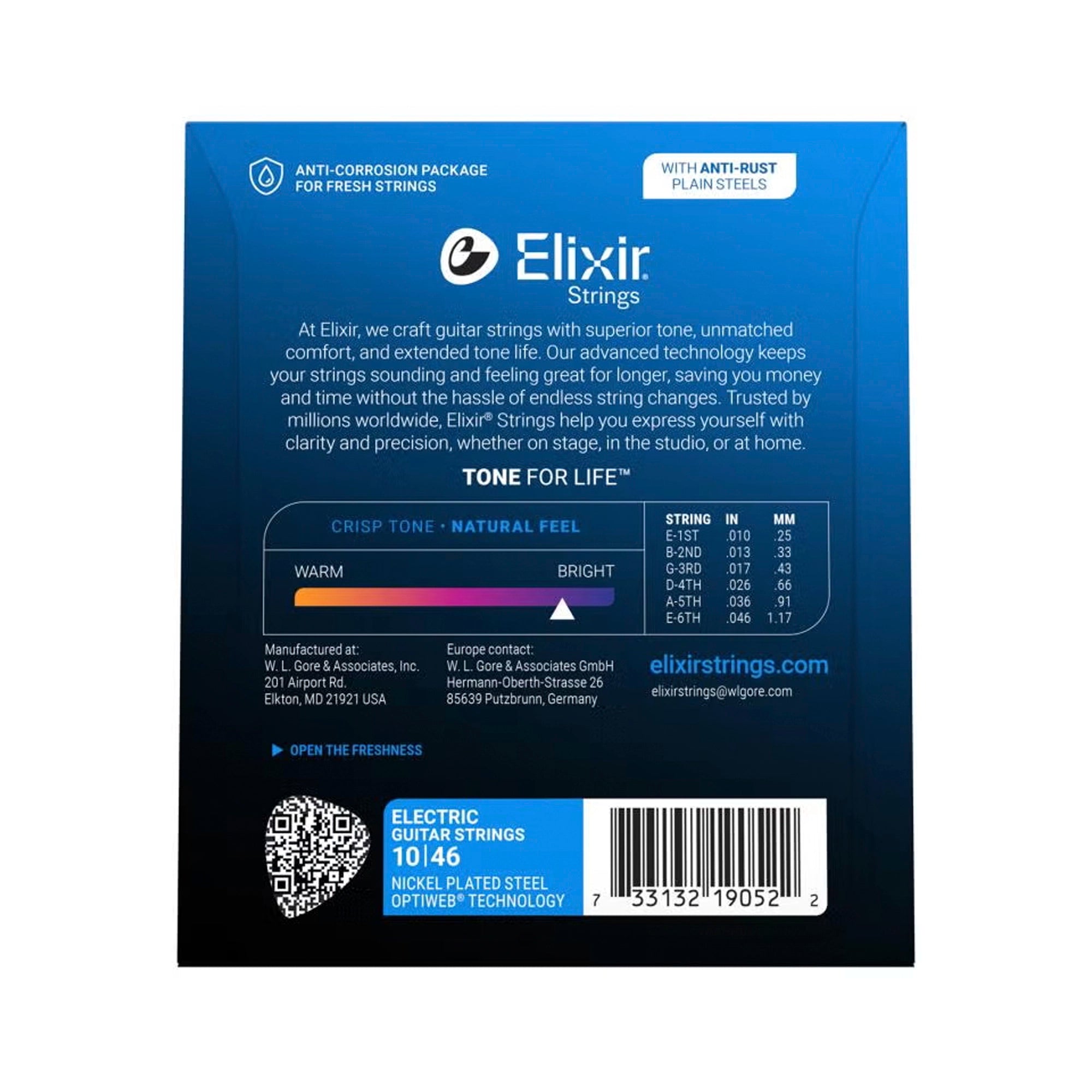 Set de cuerdas para guitarra eléctrica Elixir Optiweb 10/46 Light - 19052