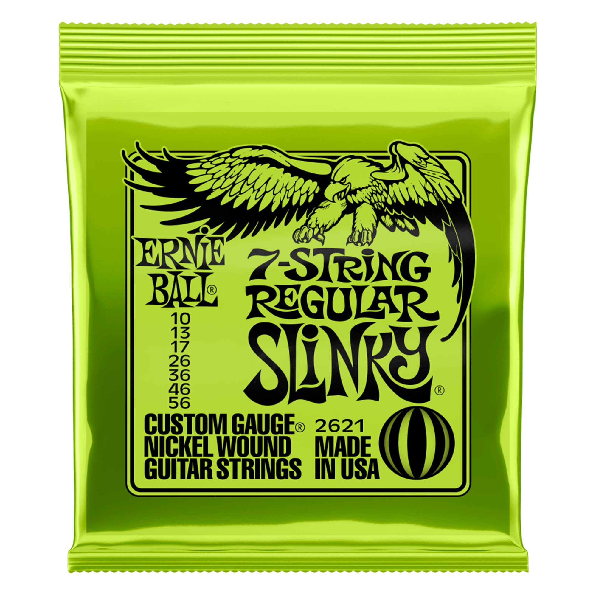 Set De Cuerdas Para Guitarra Electrica de 7 Cuerdas 10-56 Ernie Ball - 2621