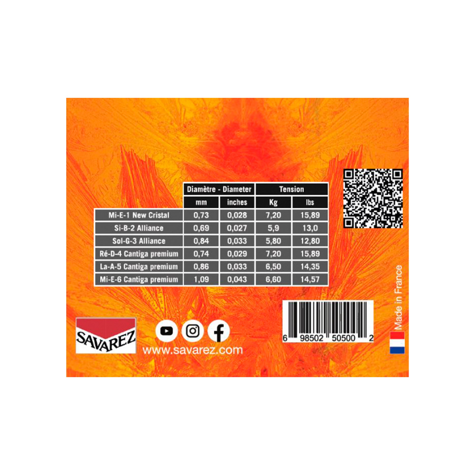 Cuerdas para Guitarra Clásica Savarez Evolution Cantiga Normal Tension - 510 ERP