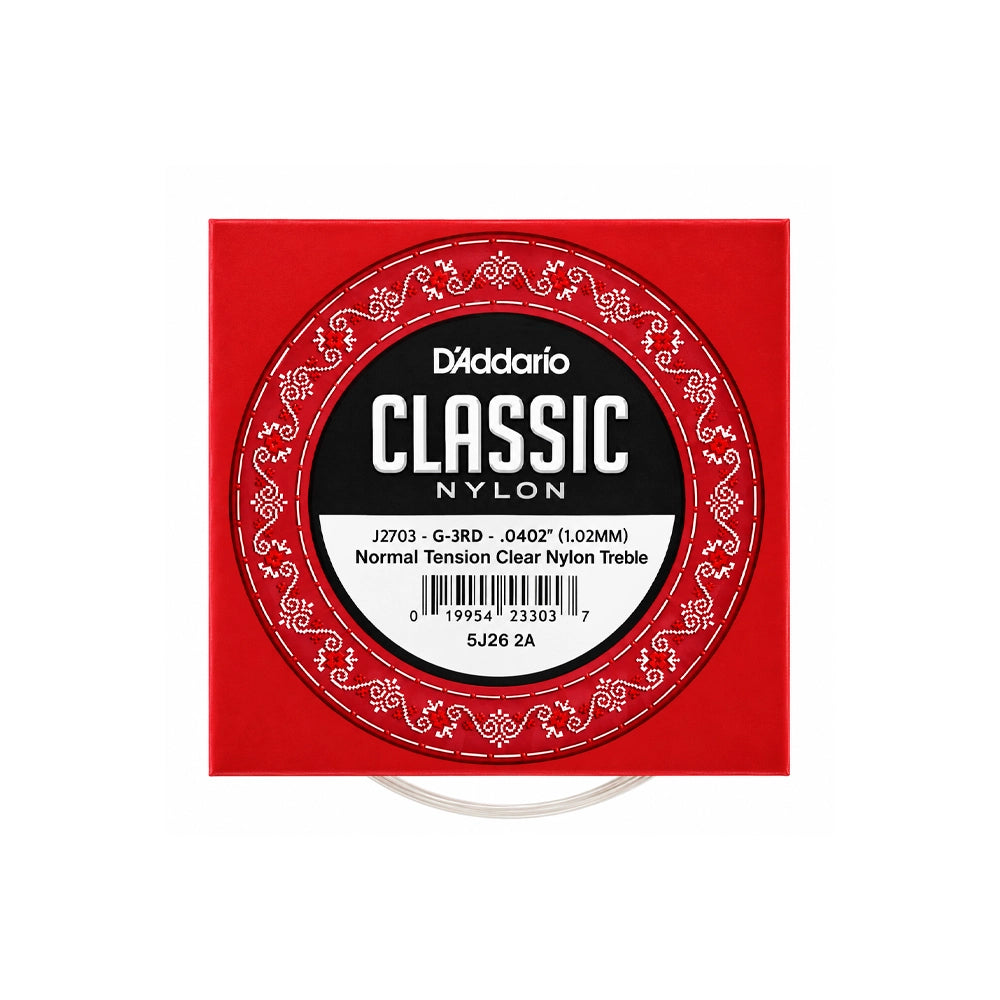 Cuerdas Sueltas para Guitarra Clásica Nylon EJ27 Daddario Normal Tension