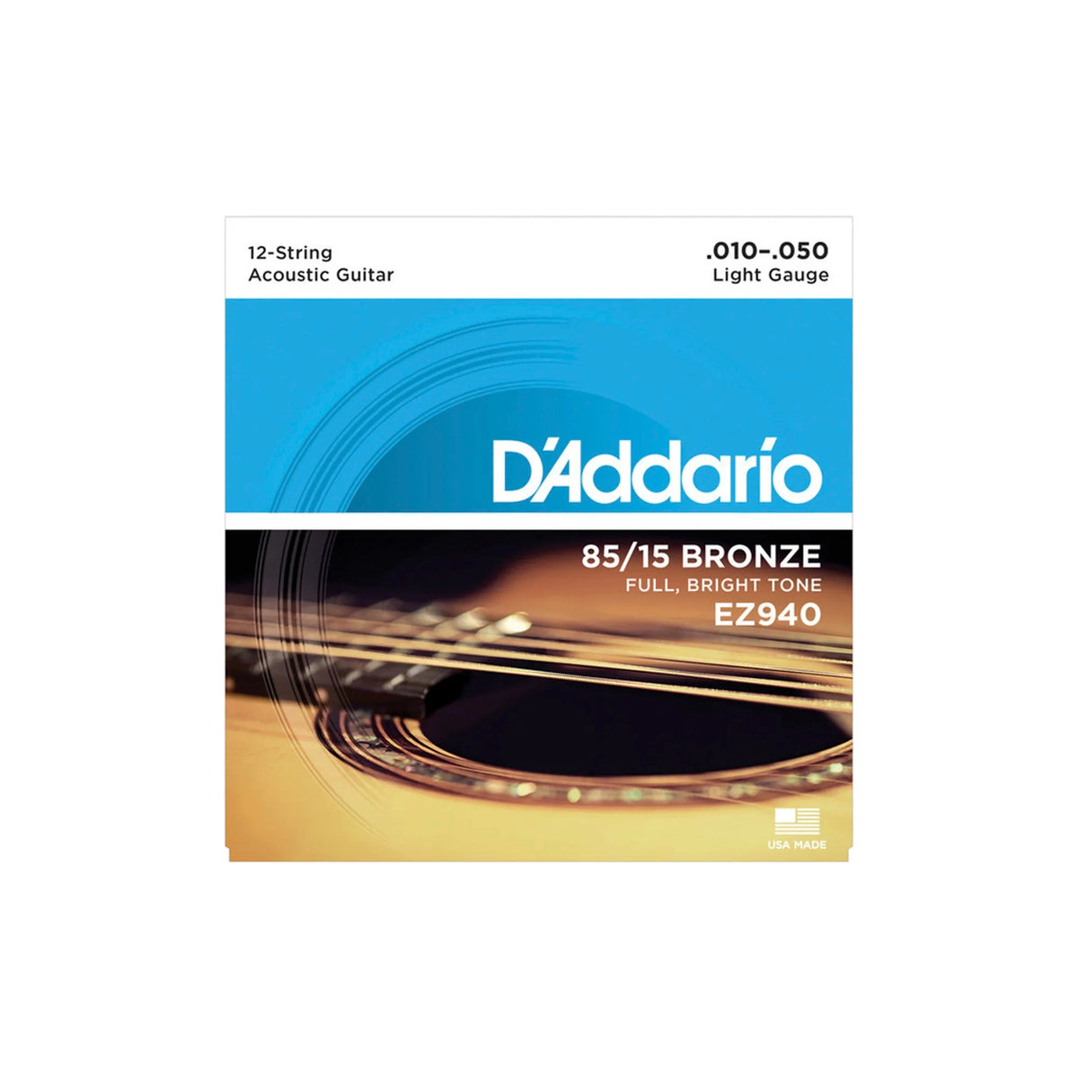 Set De 12 Cuerdas Para Guitarra Acústica Folk 10-50 Daddario - EZ940