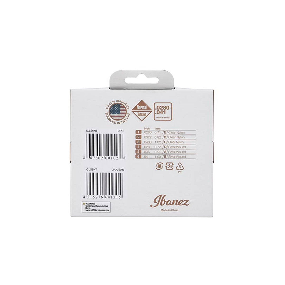 Cuerdas de Guitarra Acustica Nylon Normal Tension - ICLS6NT
