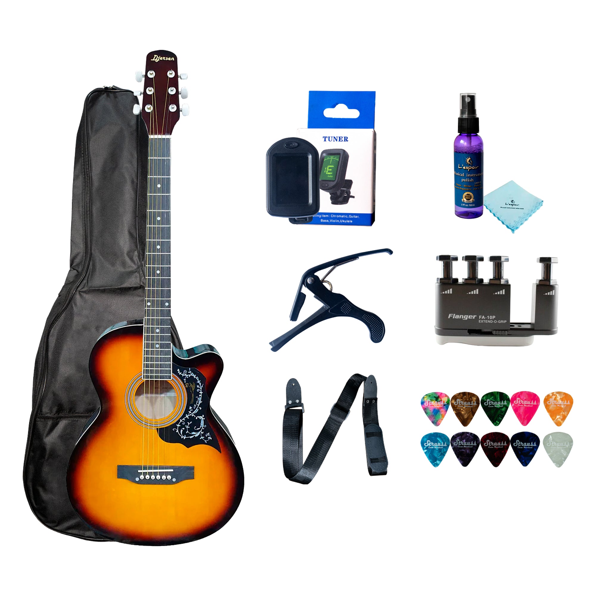 Pack Guitarra Acústica Djersen