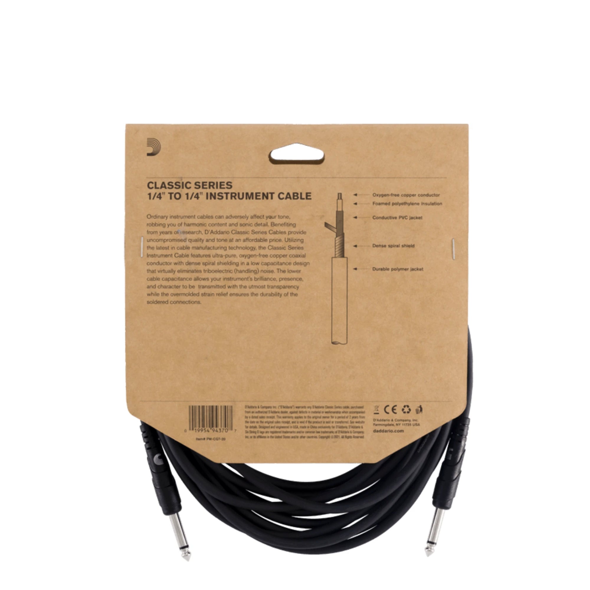 Cable Para Instrumentos Daddario - PW-CGT-20