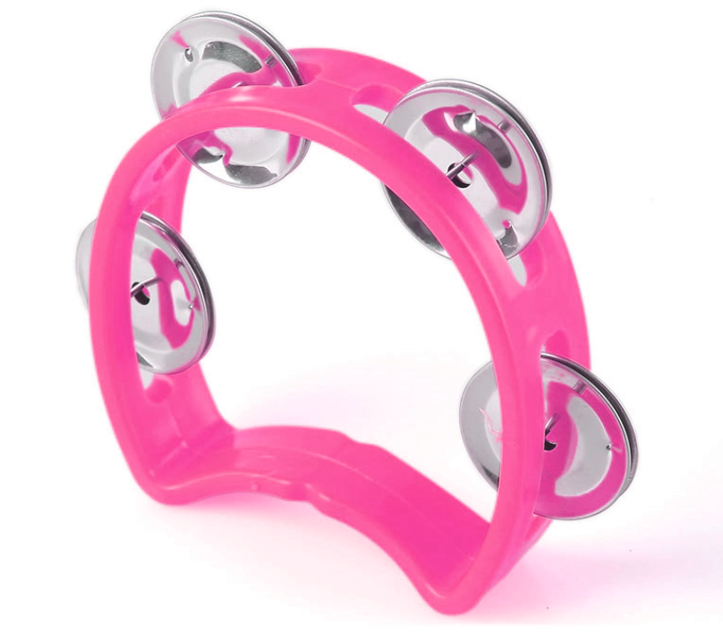 Pandereta 4 Chapas para nino Rosa